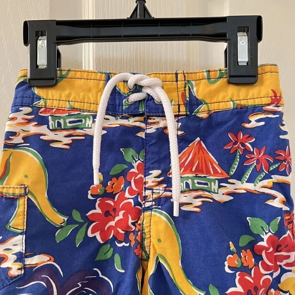 Polo by Ralph Lauren Swim Trunks Shorts Elephant Tropical Boys Size 9 Months